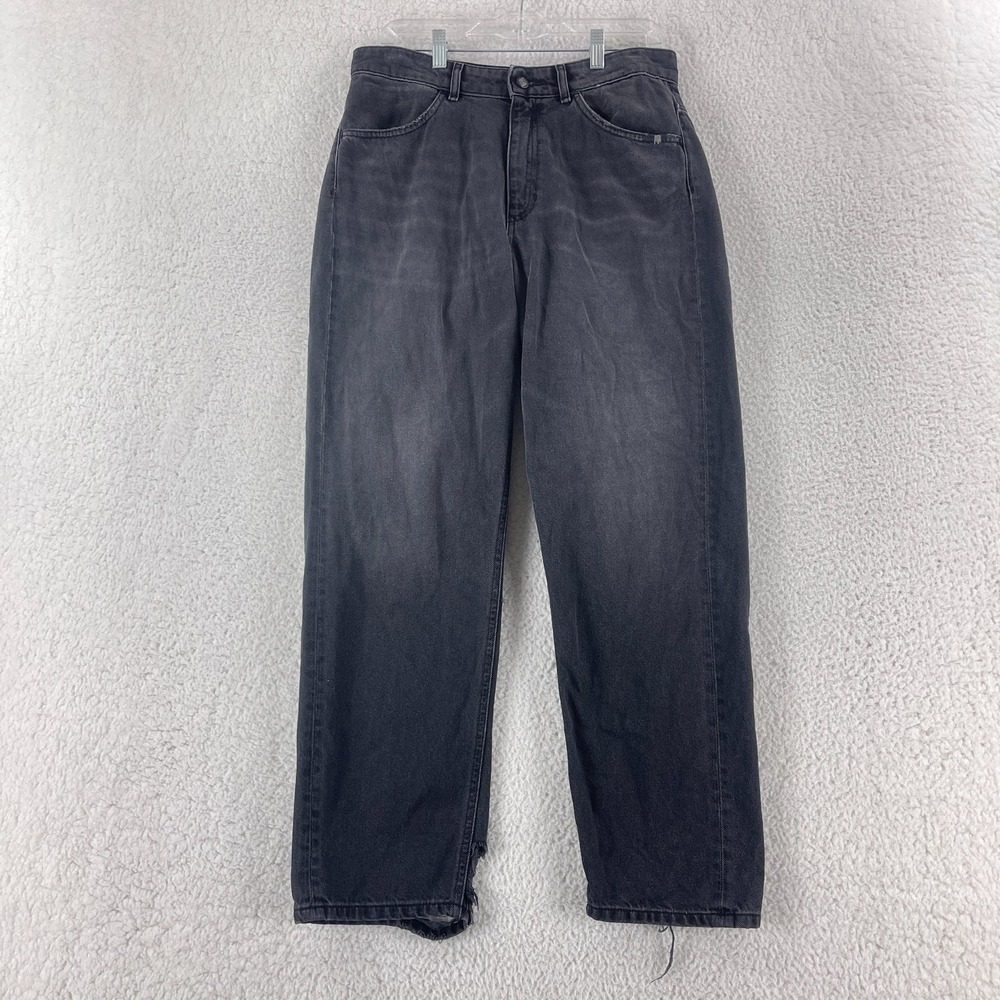 Amish Jeans Womens Size 29 Black Rebecca Recycled Denim Baggy Straight‎ Leg
